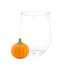 Clear glass with pumpkin drink charm